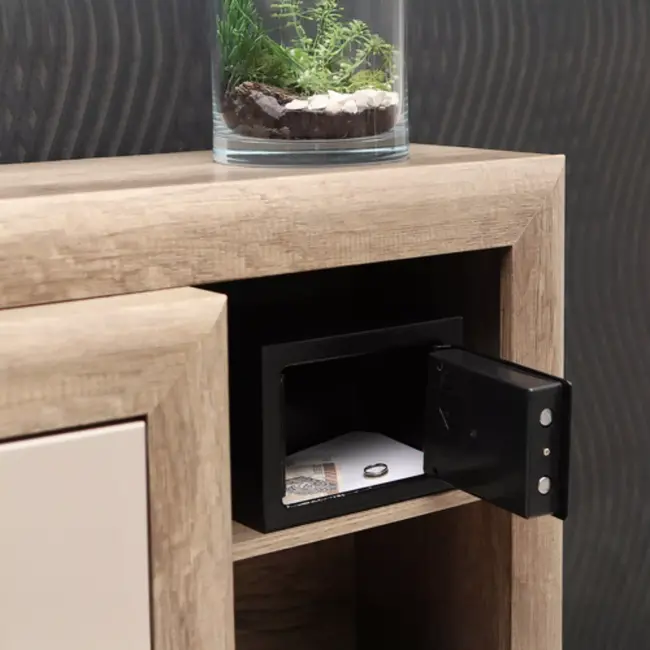 Ruhhy elektronische kluis met cijferslot en noodsleutel - compact zwart 23x17x17,5 cm