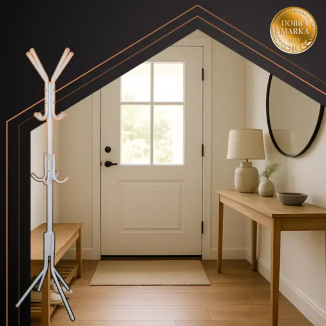 Ruhhy staande kapstok 170 cm wit – stevig en stijlvol – vrijstaand met meerdere haken