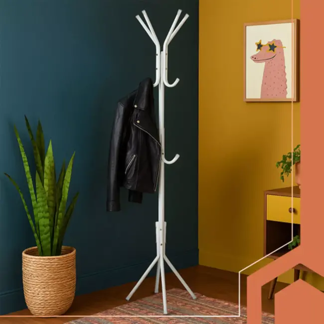 Ruhhy staande kapstok 170 cm wit – stevig en stijlvol – vrijstaand met meerdere haken