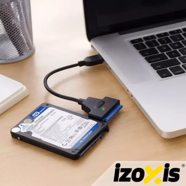 Izoxis USB naar SATA 3.0 adapter – SSD/HDD aansluiting – plug & play, 5 Gbps