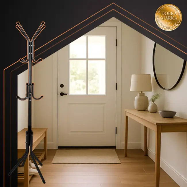 Ruhhy staande kapstok 170 cm zwart – stevig en modern – vrijstaand met meerdere haken