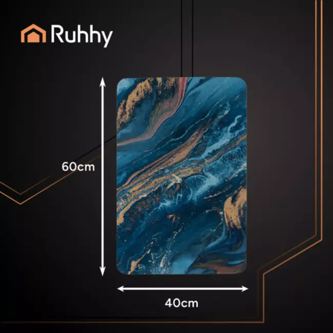 Ruhhy badmat 60x40 cm – marmerlook, absorberend, antislip