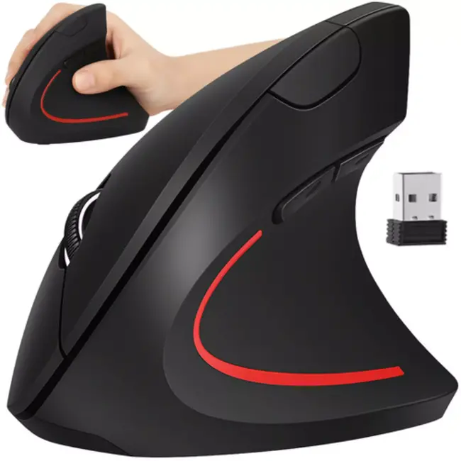 Izoxis draadloze verticale muis – ergonomisch en comfortabel – met USB-ontvanger