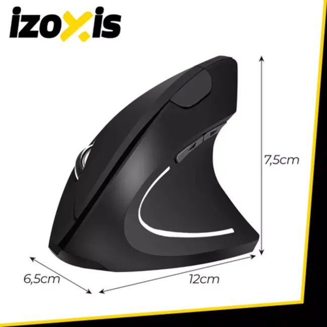 Izoxis draadloze verticale muis – ergonomisch en comfortabel – met USB-ontvanger