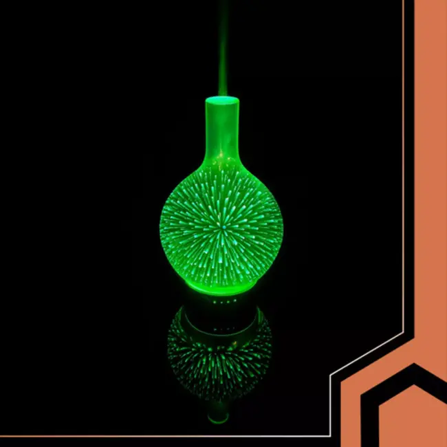 Ruhhy aroma diffuser 200ml – luchtbevochtiger met 3D-effect, verlichting en oliën