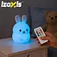 Izoxis RGB nachtlamp konijn – met afstandsbediening – siliconen lamp met kleuren - met USB-oplader