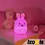 Izoxis RGB nachtlamp konijn – met afstandsbediening – siliconen lamp met kleuren - met USB-oplader