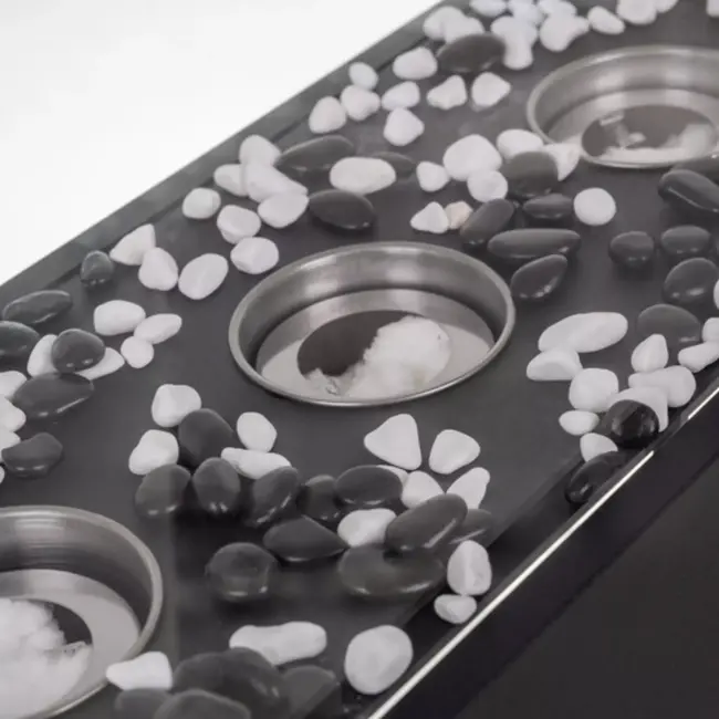 Kaminer bio-ethanol haard 45x29 cm – modern en sfeervol – compact met 3 branders