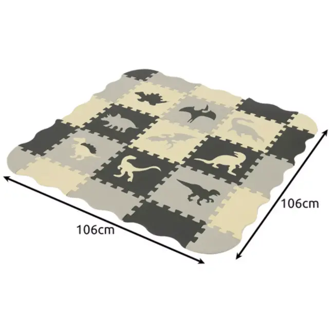 Kruzzel foam puzzelmat 35 stuks – dinosaurus speelmat – baby kruipmat 3,25 m²