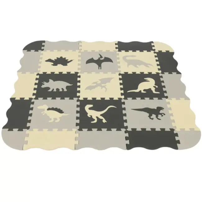 Kruzzel foam puzzelmat 35 stuks – dinosaurus speelmat – baby kruipmat 3,25 m²