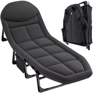 Trizand opvouwbaar veldbed met matras – verstelbare rugleuning, draagvermogen 150 kg, voor camping of thuis