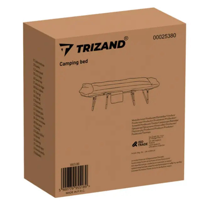 Trizand opvouwbaar veldbed met matras – verstelbare rugleuning, draagvermogen 150 kg, voor camping of thuis