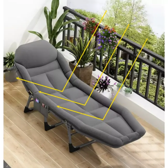 Trizand opvouwbaar veldbed met matras – verstelbare rugleuning, draagvermogen 150 kg, voor camping of thuis