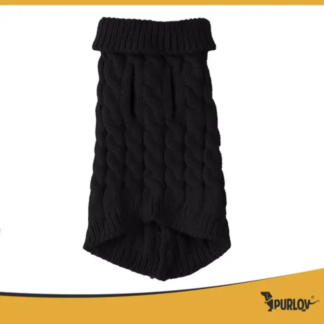 Purlov hondentrui zwart maat L – gebreide warme kleding
