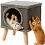 Purlov kattenmand met poten – sisal krabpaal & huis – 38×32×32 cm