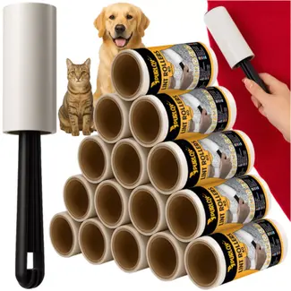 Purlov kledingroller set voor huisdierenharen – met 15 navullingen en handvat