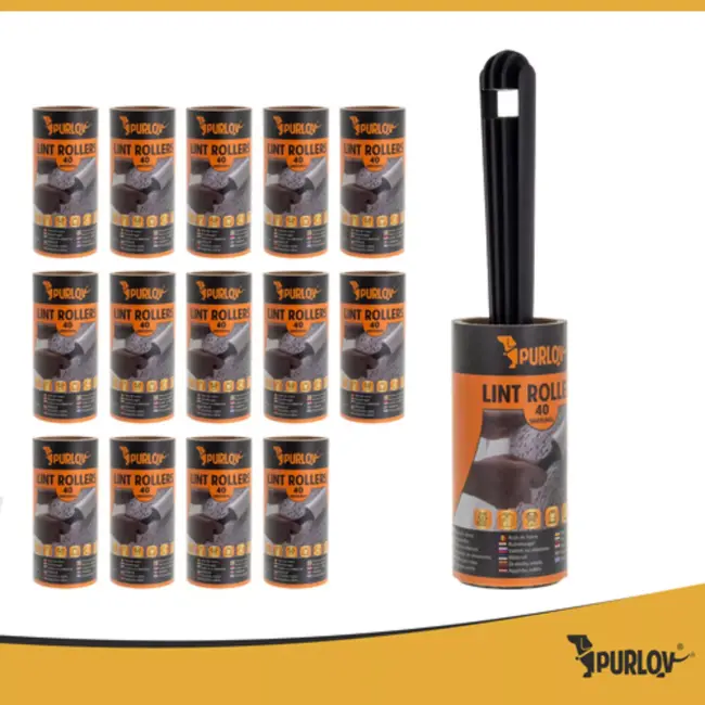 Purlov kledingroller set voor huisdierenharen – met 15 navullingen en handvat