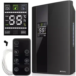 Ruhhy luchtontvochtiger 2‑in‑1 met UV TiO₂ en hygrostaat 650 ml/dag – stil & krachtig