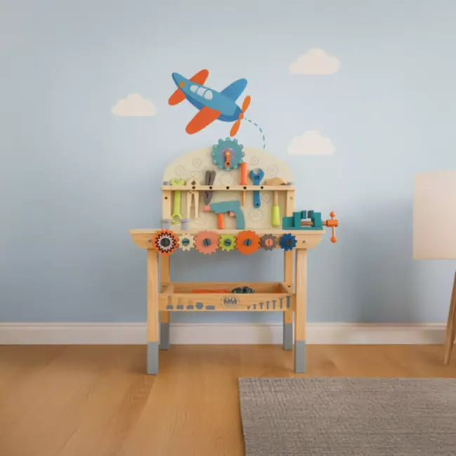 Kruzzel speelgoedwerkbank voor kinderen – 3‑in‑1 met gereedschap