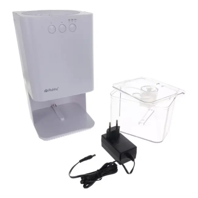 Ruhhy luchtontvochtiger wit – 380 ml/dag, 1,4 L tank met timer en LED‑licht