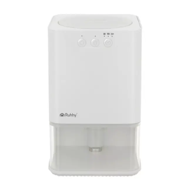 Ruhhy luchtontvochtiger wit – 380 ml/dag, 1,4 L tank met timer en LED‑licht