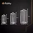 Ruhhy zilveren lantaarns set 38‑49‑63 cm – modern design, set van 3 – staal & glas zilver