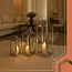 Ruhhy zilveren lantaarns set 38‑49‑63 cm – modern design, set van 3 – staal & glas zilver