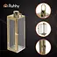 Ruhhy goudkleurige lantaarns set 38‑49‑63 cm – elegant design, set van 3 – staal & glas