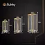 Ruhhy goudkleurige lantaarns set 38‑49‑63 cm – elegant design, set van 3 – staal & glas
