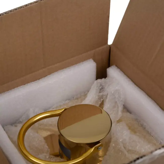 Ruhhy goudkleurige lantaarns set 38‑49‑63 cm – elegant design, set van 3 – staal & glas