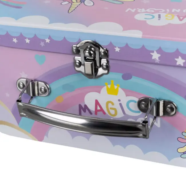 Kruzzel theeset in koffertje met eenhoorn – compleet en draagbaar – kleurrijk en stevig