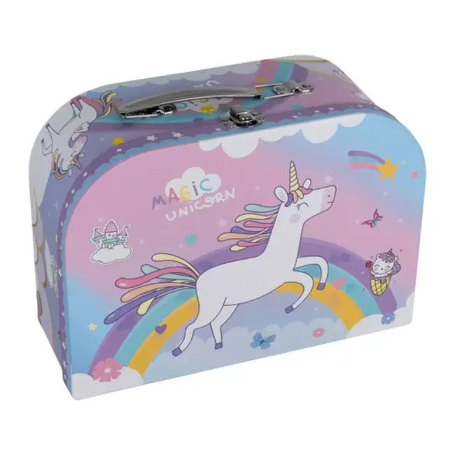 Kruzzel theeset in koffertje met eenhoorn – compleet en draagbaar – kleurrijk en stevig