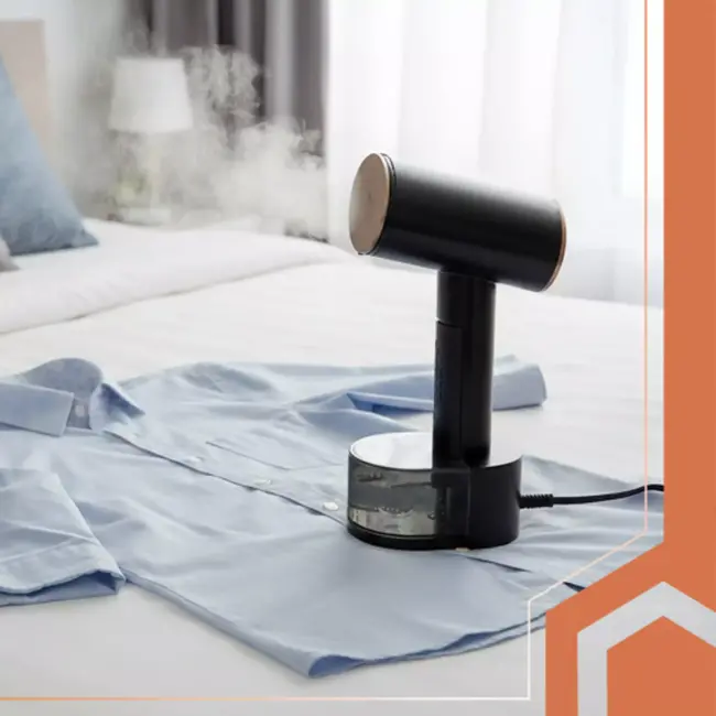 Ruhhy Kledingstomer handstomer - aluminium stoomplaat met tefloncoating - 28 × 11,5 × 13 cm - zwart - 2000 W, 3 stoomniveaus, voor thuis en reis