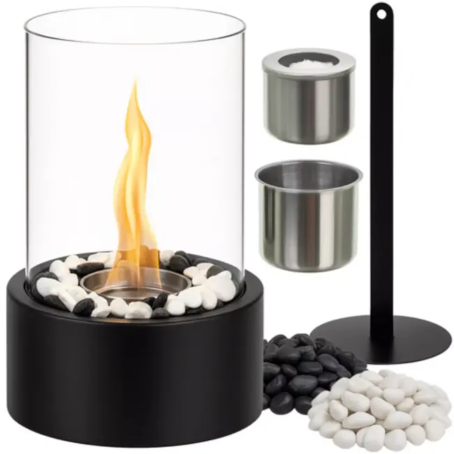 Kaminer bio-ethanol tafelhaard 28×16 cm – zwart & rookvrij – stijlvol en veilig