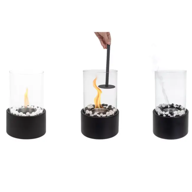 Kaminer bio-ethanol tafelhaard 28×16 cm – zwart & rookvrij – stijlvol en veilig