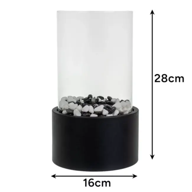 Kaminer bio-ethanol tafelhaard 28×16 cm – zwart & rookvrij – stijlvol en veilig