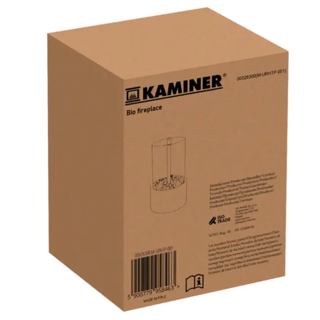 Kaminer bio-ethanol tafelhaard 28×16 cm – zwart & rookvrij – stijlvol en veilig