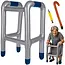 Ruhhy opblaasbare rollator met stok – ideaal voor Halloween & feestkostuums
