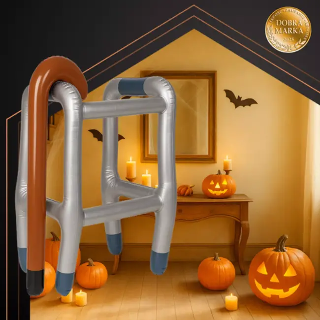 Ruhhy opblaasbare rollator met stok – ideaal voor Halloween & feestkostuums
