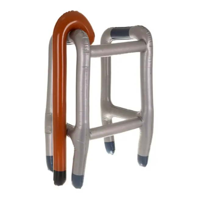 Ruhhy opblaasbare rollator met stok – ideaal voor Halloween & feestkostuums