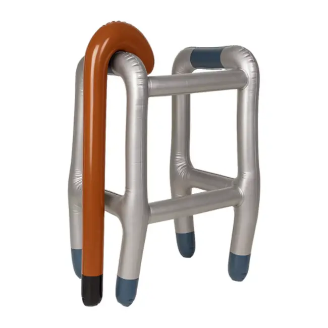 Ruhhy opblaasbare rollator met stok – ideaal voor Halloween & feestkostuums