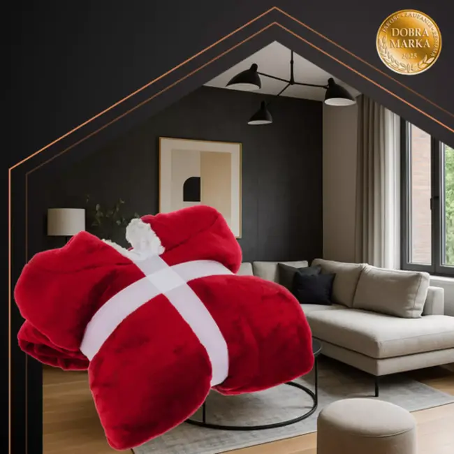 Ruhhy XXL – Oversized Dekentrui – Wijnrood – Zachte Sherpa Binnenkant – Met Capuchon en Zak – Voor Binnen en Buiten