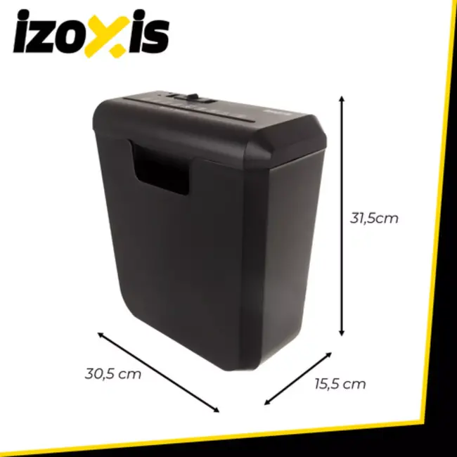 Izoxis Papierversnipperaar – 10L Capaciteit – 6 Vellen – Cross Cut Veiligheid – Voor Thuis en Kantoor