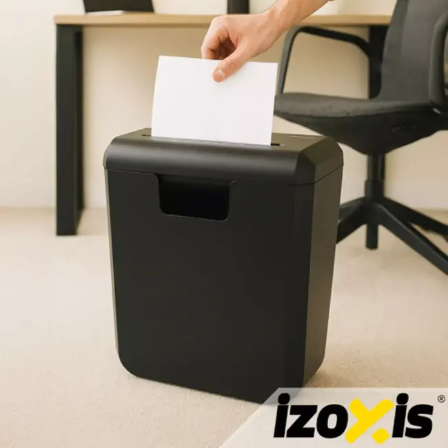 Izoxis Papierversnipperaar – 10L Capaciteit – 6 Vellen – Cross Cut Veiligheid – Voor Thuis en Kantoor