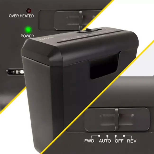 Izoxis Papierversnipperaar – 10L Capaciteit – 6 Vellen – Cross Cut Veiligheid – Voor Thuis en Kantoor