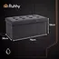Ruhhy Opbergpoef – Luxe Grijs Fluweel – 76x38x38 cm – Comfortabel Zitvlak – Inklapbaar en Ruimtebesparend