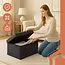 Ruhhy Opbergpoef – Luxe Grijs Fluweel – 76x38x38 cm – Comfortabel Zitvlak – Inklapbaar en Ruimtebesparend