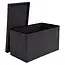 Ruhhy Opbergpoef – Luxe Grijs Fluweel – 76x38x38 cm – Comfortabel Zitvlak – Inklapbaar en Ruimtebesparend