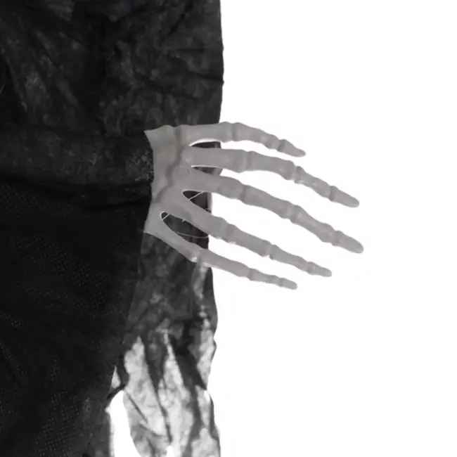 Ruhhy Zwart Skelet Halloween Decoratie – Hangend 90 cm – Met Kap en Losse Doeken – Griezelig Effect