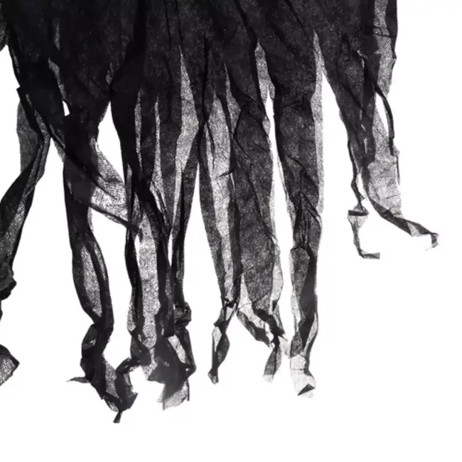 Ruhhy Zwart Skelet Halloween Decoratie – Hangend 90 cm – Met Kap en Losse Doeken – Griezelig Effect